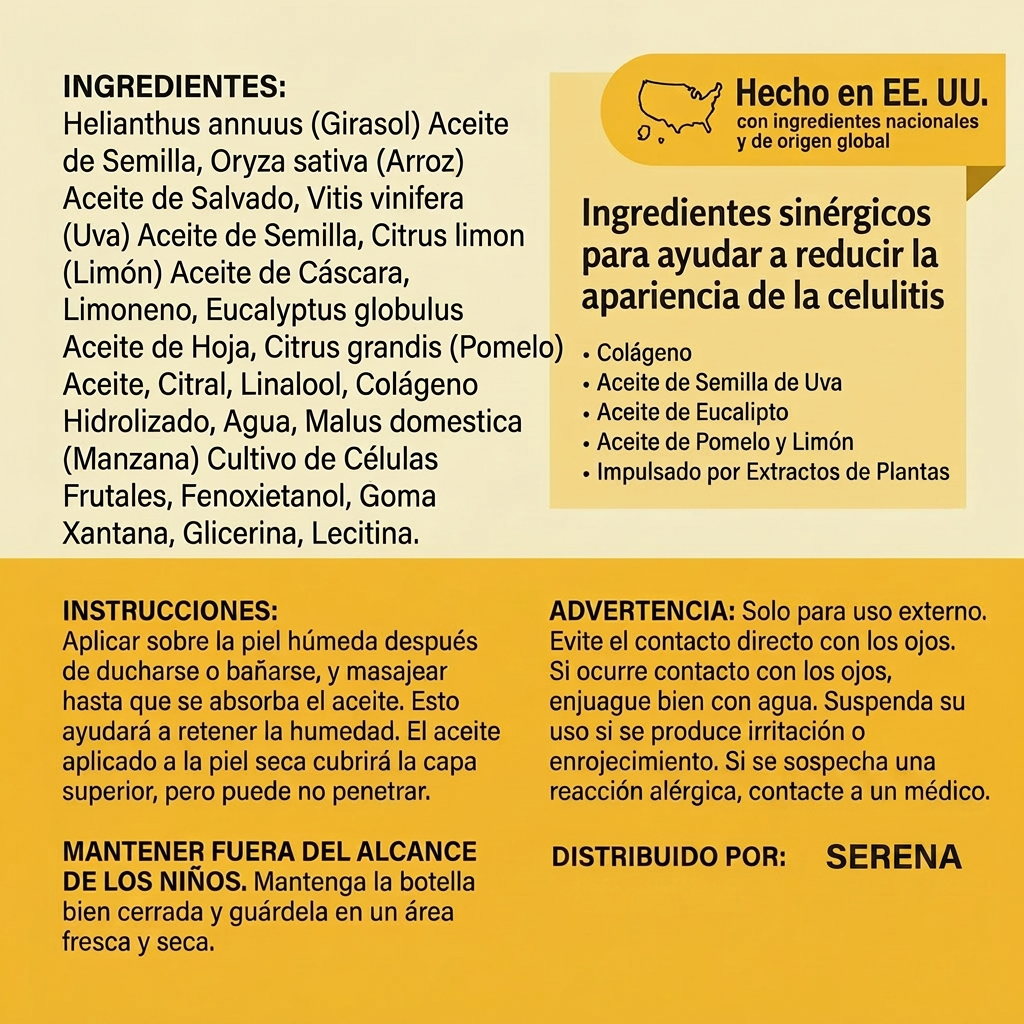 Aceite Anticelulítico Reafirmante Serena™